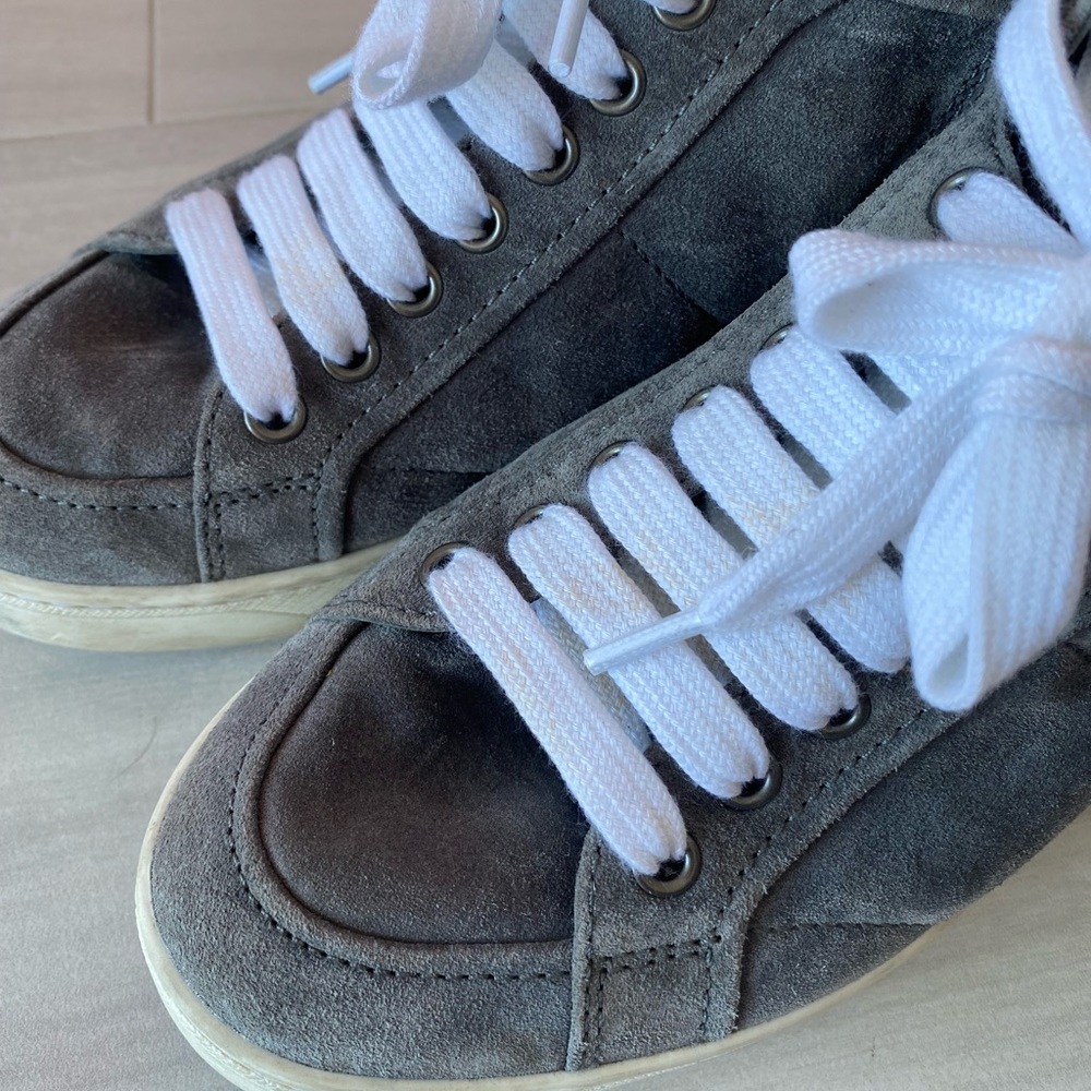 Prada Grey Suede lace up high top sneakers. Size 37.5 - Picture 5 of 8
